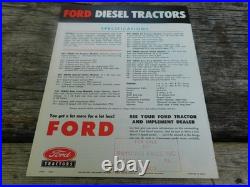1950's Original Ford 601 701 801 901 Diesel Tractor Color Sales Brochure