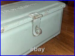 Antique Ford Fordson Green Steel Diesel Tractor Tool Utility Box Lid and Clasp Antique Ford Fordson Green Steel Diesel Tractor Tool Utility Box Lid and Clasp