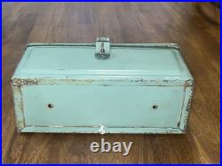 Antique Ford Fordson Green Steel Diesel Tractor Tool Utility Box Lid and Clasp Antique Ford Fordson Green Steel Diesel Tractor Tool Utility Box Lid and Clasp