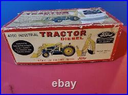 Battery Operated Ford 4000 Industrial Tractor Diesel Tin Toy original box