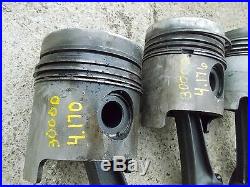 Ford 3000 diesel Tractor engine motor (3) piston pistons ring rods cap caps rod