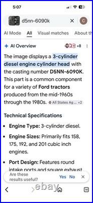 Ford 4600 6500 Cylinder Diesel Head D5nn6090 K, 2000, 2600,3610 3600 Tractors