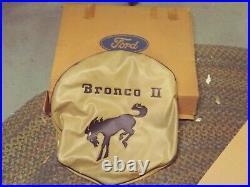 NOS Vtg Original FORD BRONCO II SPARE Wheel Tire Cover Vinyl Bucking Horse+Box