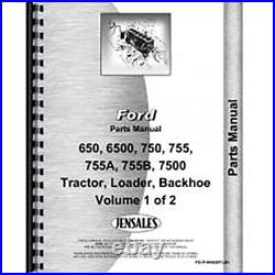 Parts Manual Fits Ford 755A (Diesel) Tractor Loader Backhoe