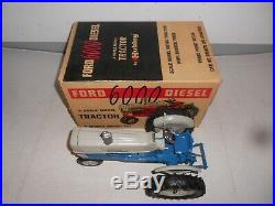 Vintage Hubley FORD 6000 DIESEL Tractor & BOXBlue & GrayNice ORIGINAL Farm Toy